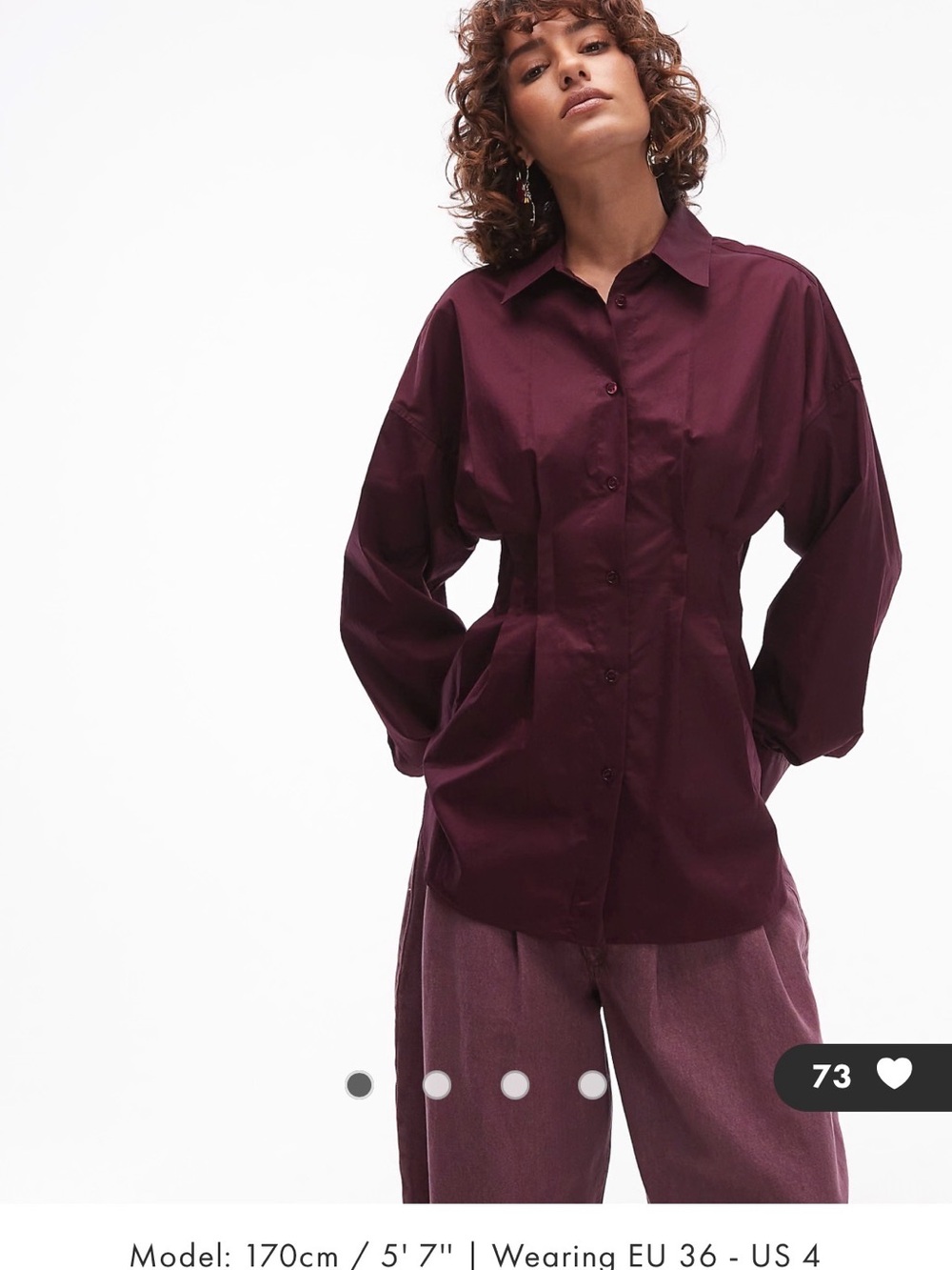 Arket Women's Button-Down Shirt in Burgundy
